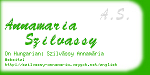 annamaria szilvassy business card